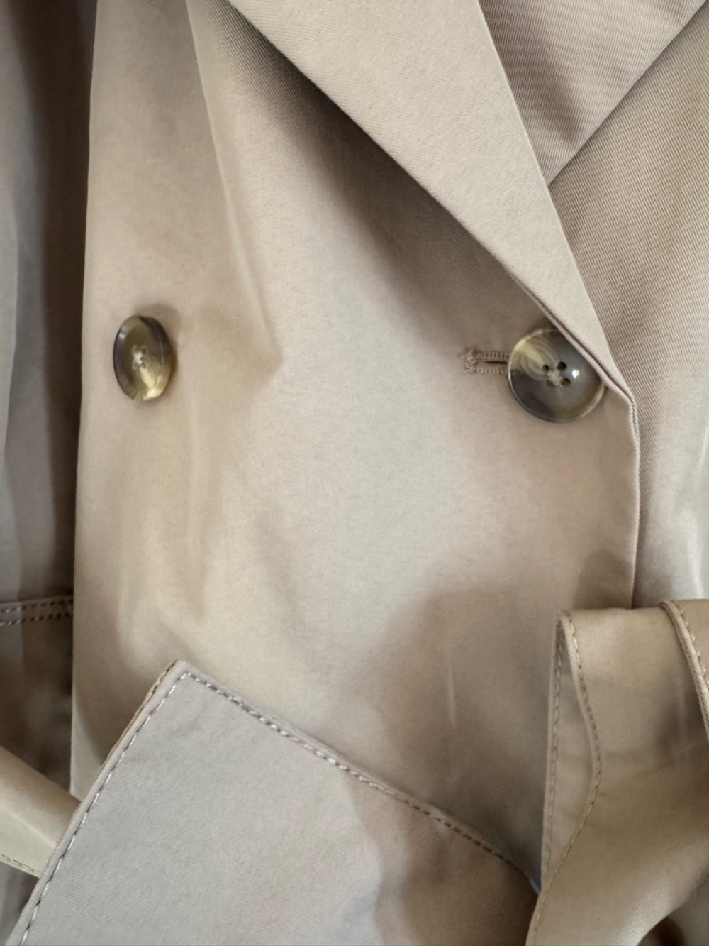 GAP Khaki Double-Breasted Trench Coat with Belt - Picture 7 of 16